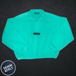 Essentials Fear of God Essentials Polar Fleece Half Zip Pullover|Mint Leaf |NEW🔥
